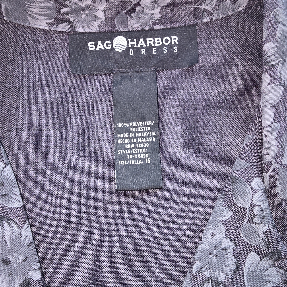 Sag Harbor Floral Gray Blazer Office Party Business NWT Sz 16 - Picture 2 of 9